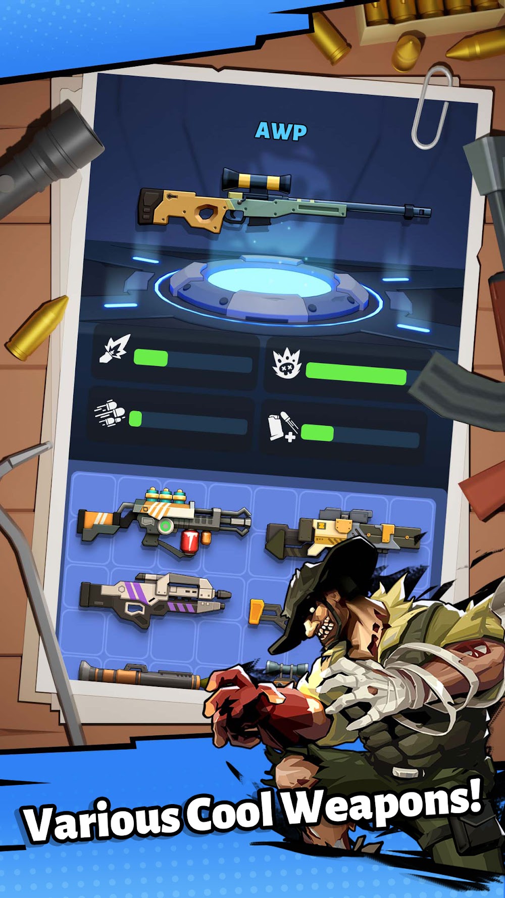 Tangkapan layar gameplay Zombie Waves 4