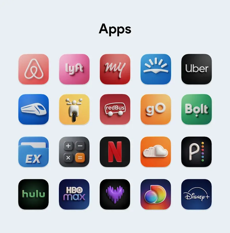 OneUi Puff 3D Icon Pack preview screenshot 6