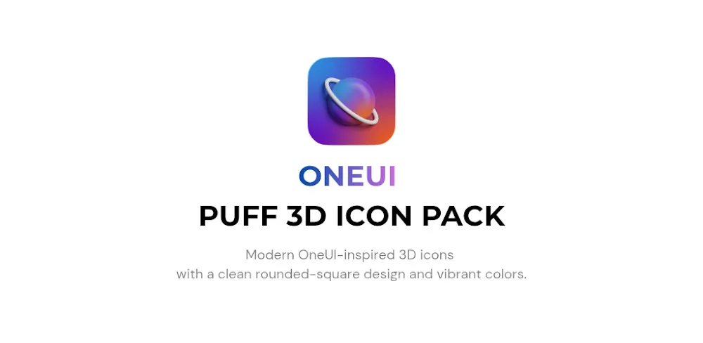 OneUi Puff 3D Icon Pack preview screenshot 1