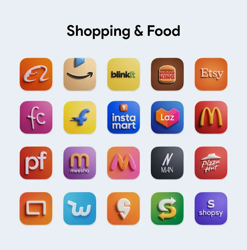 OneUi Puff 3D Icon Pack preview screenshot 5