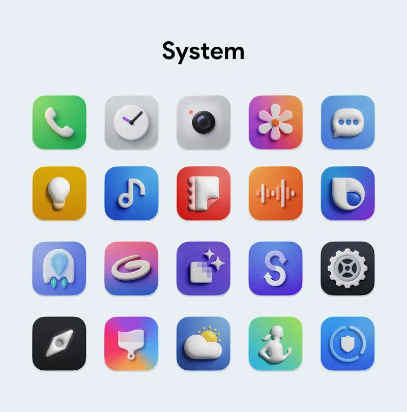 OneUi Puff 3D Icon Pack preview screenshot 4