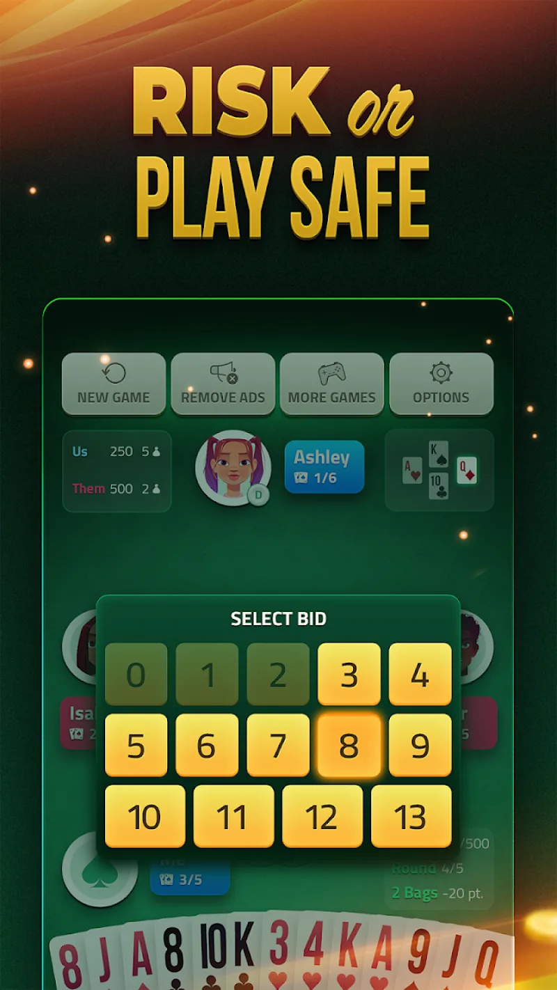 Aperçu du gameplay de Spades Offline Card Game 3