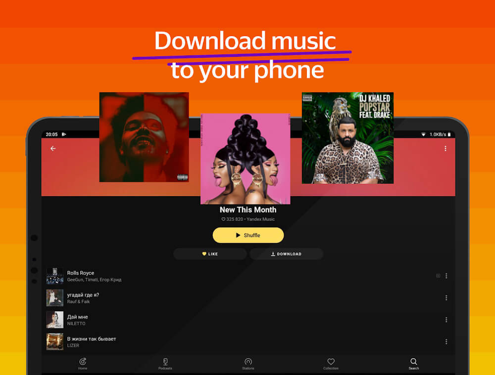 Yandex Music dan Podcasts Tangkapan Layar 2
