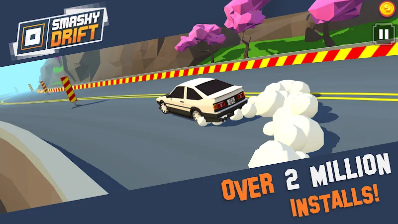 Tangkapan layar gameplay Smashy Drift Racing 5