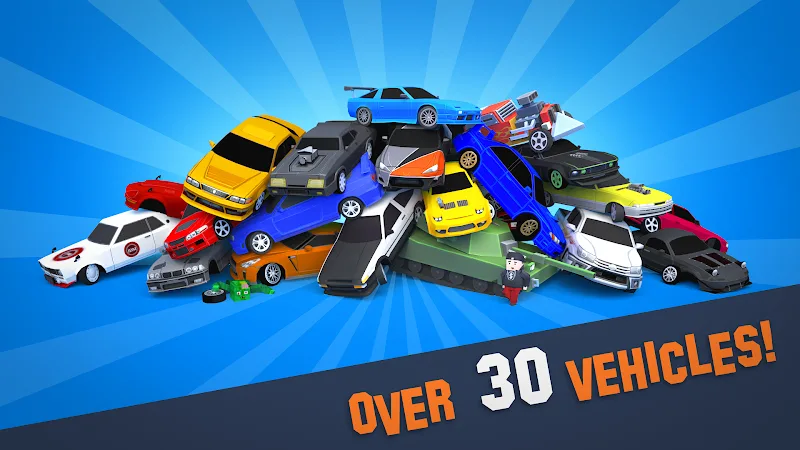 Tangkapan layar gameplay Smashy Drift Racing 2