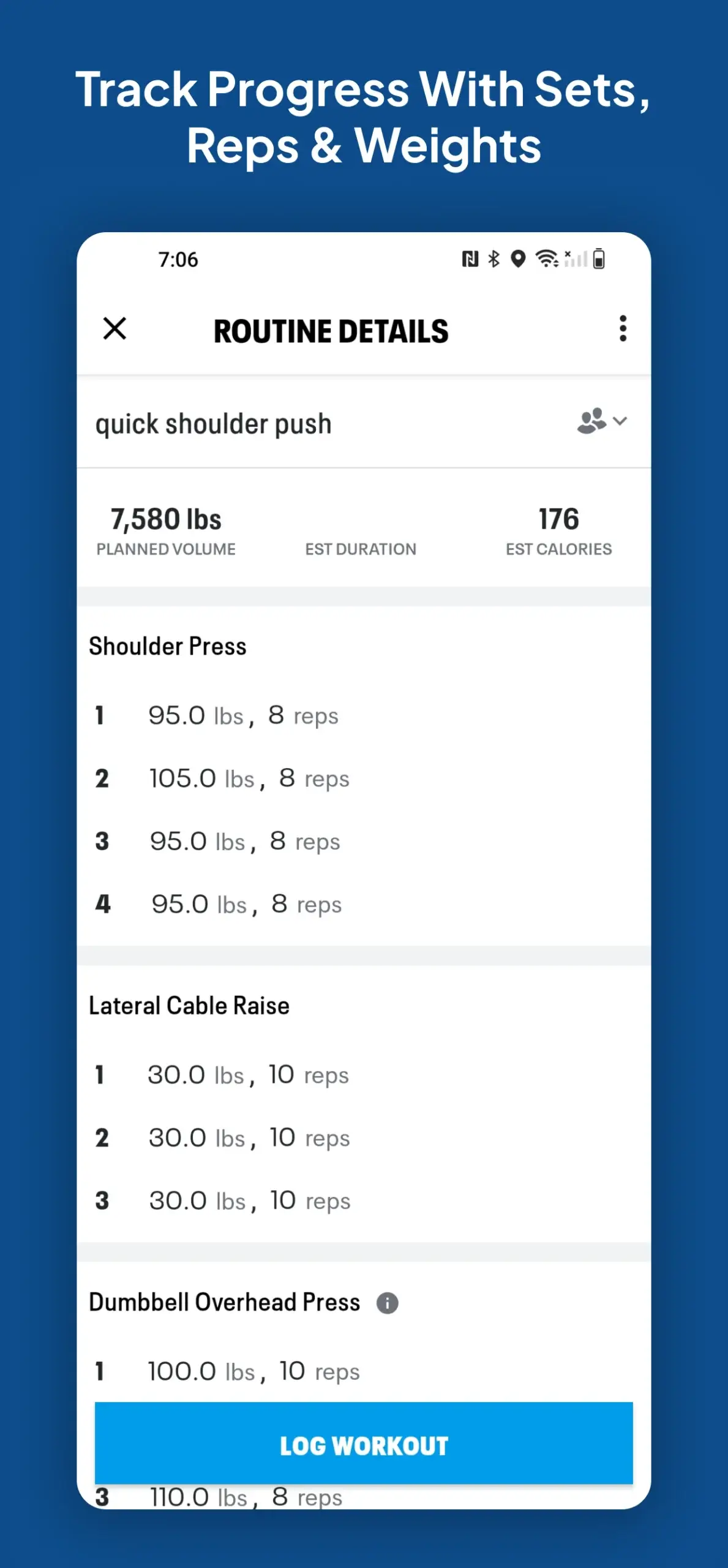 Captura de pantalla de la aplicación Map My Fitness Workout Tracker 2