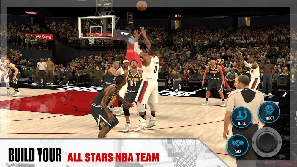 Captura de pantalla del juego de baloncesto de NBA 2K Mobile 2