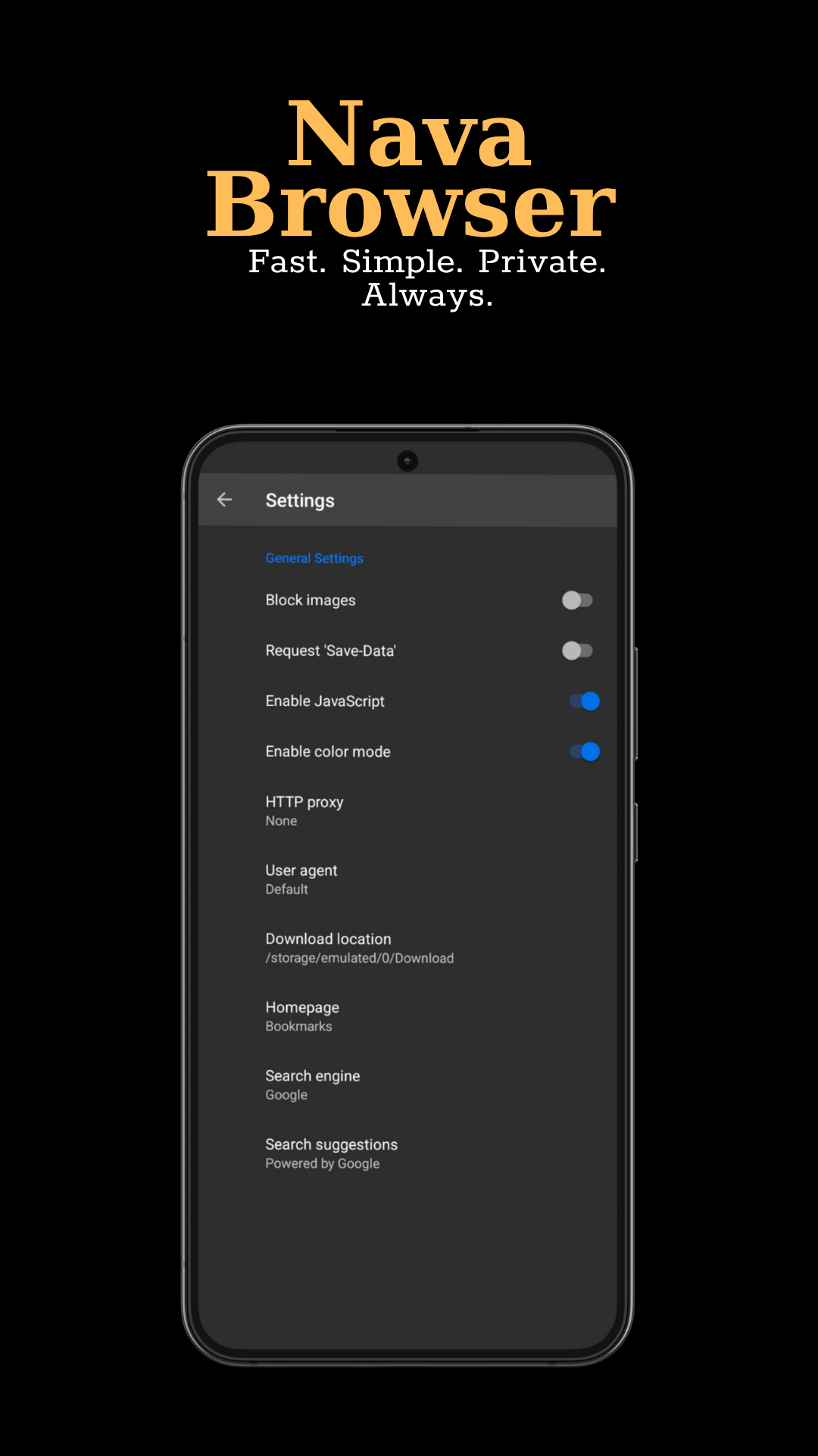 Captura de tela 4 do Nava Browser - Fast & Light