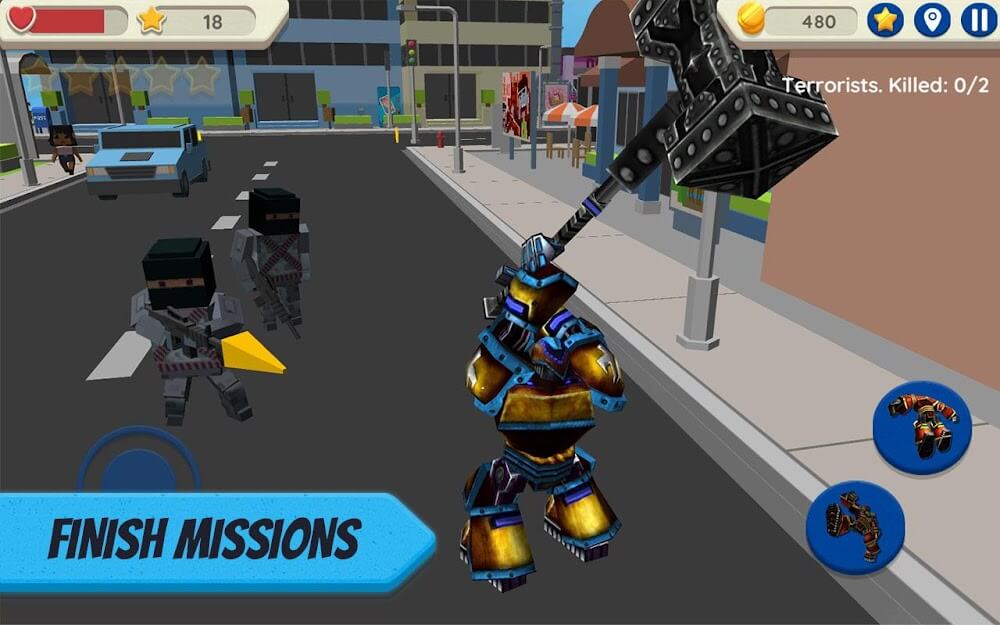 Robot Hero: City Simulator 3D captura de pantalla 2