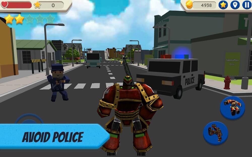 Robot Hero: City Simulator 3D captura de pantalla 3