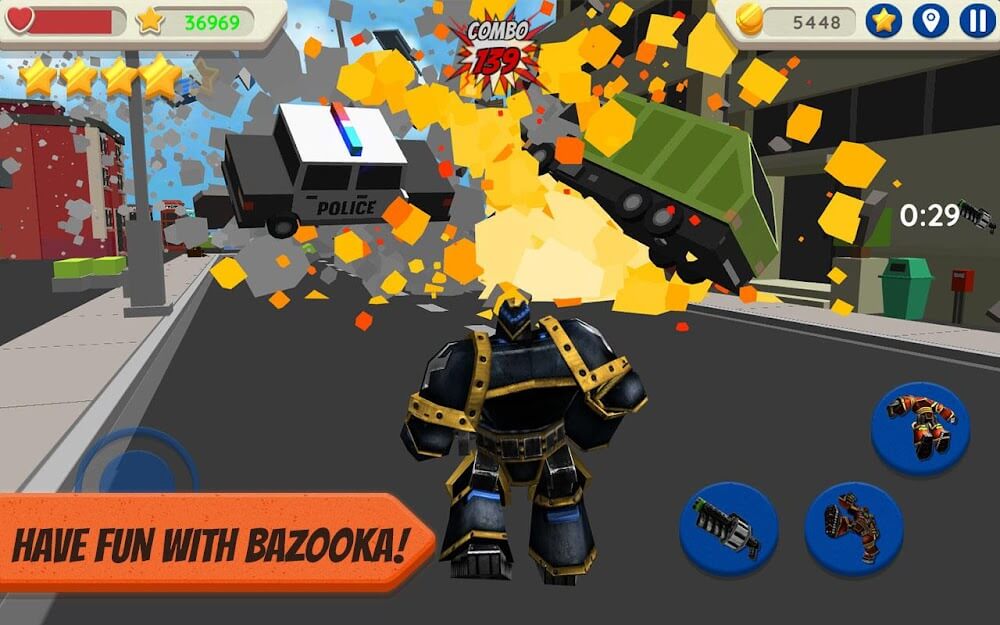 Robot Hero: City Simulator 3D captura de pantalla 4
