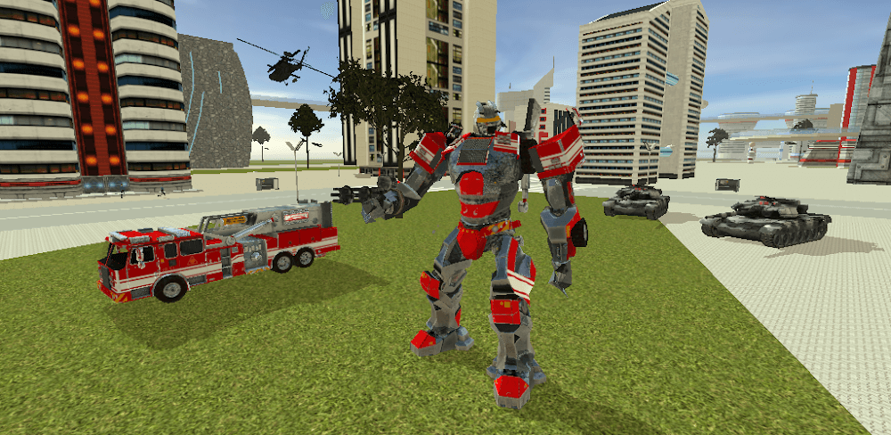 Tangkapan layar gameplay Robot Firetruck 1