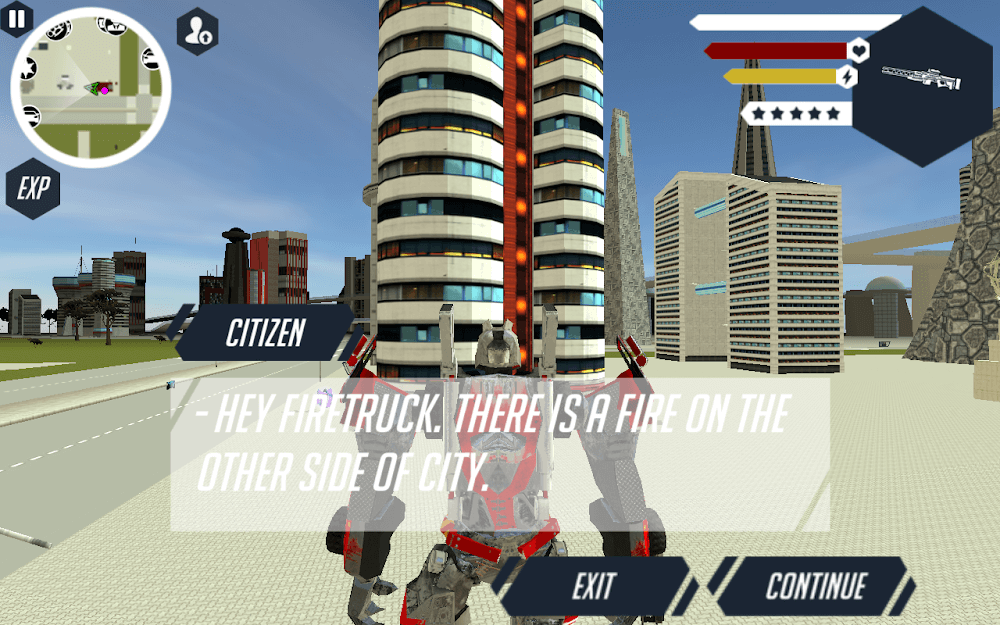 Tangkapan layar misi penyelamatan Robot Firetruck 3