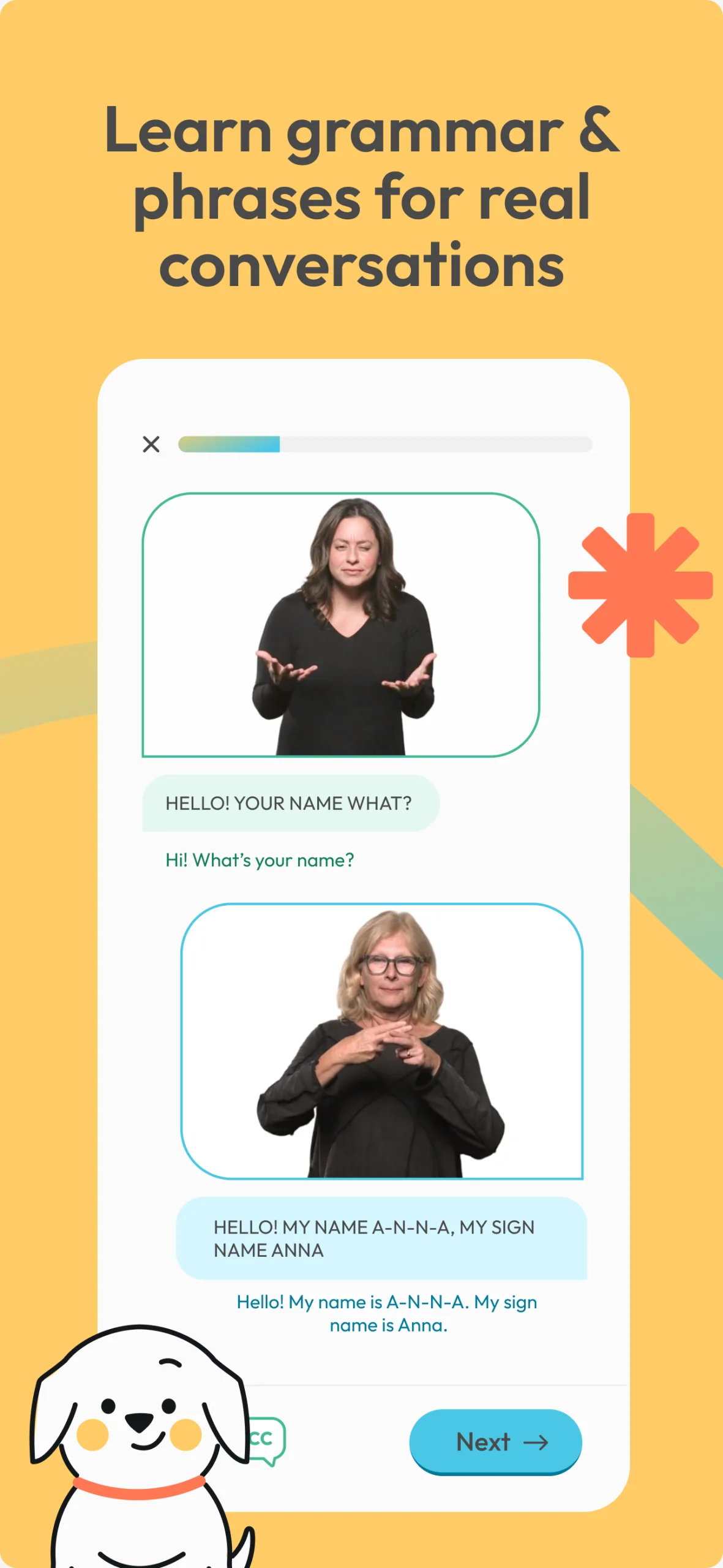 Pratinjau aplikasi ASL Bloom – Sign Language 4
