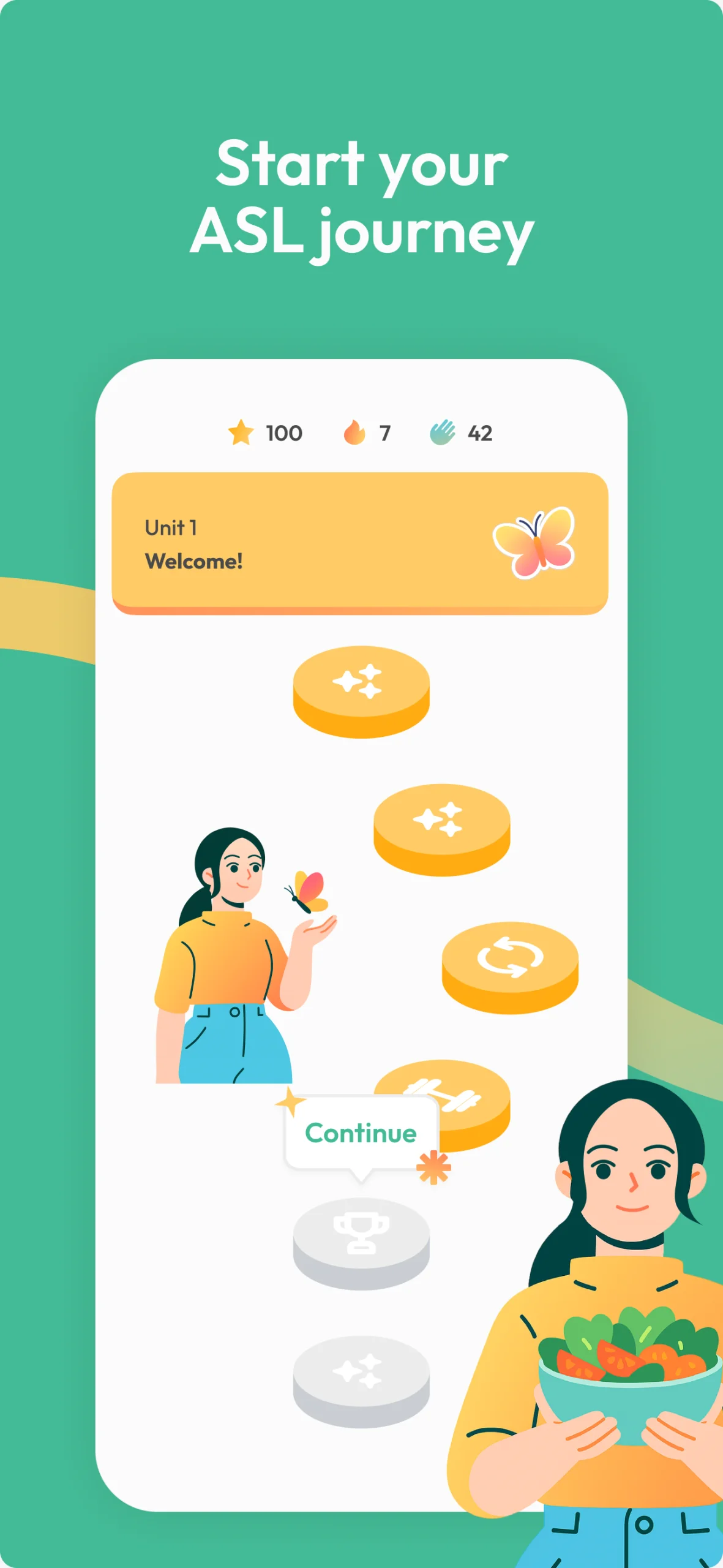 Pratinjau aplikasi ASL Bloom – Sign Language 2