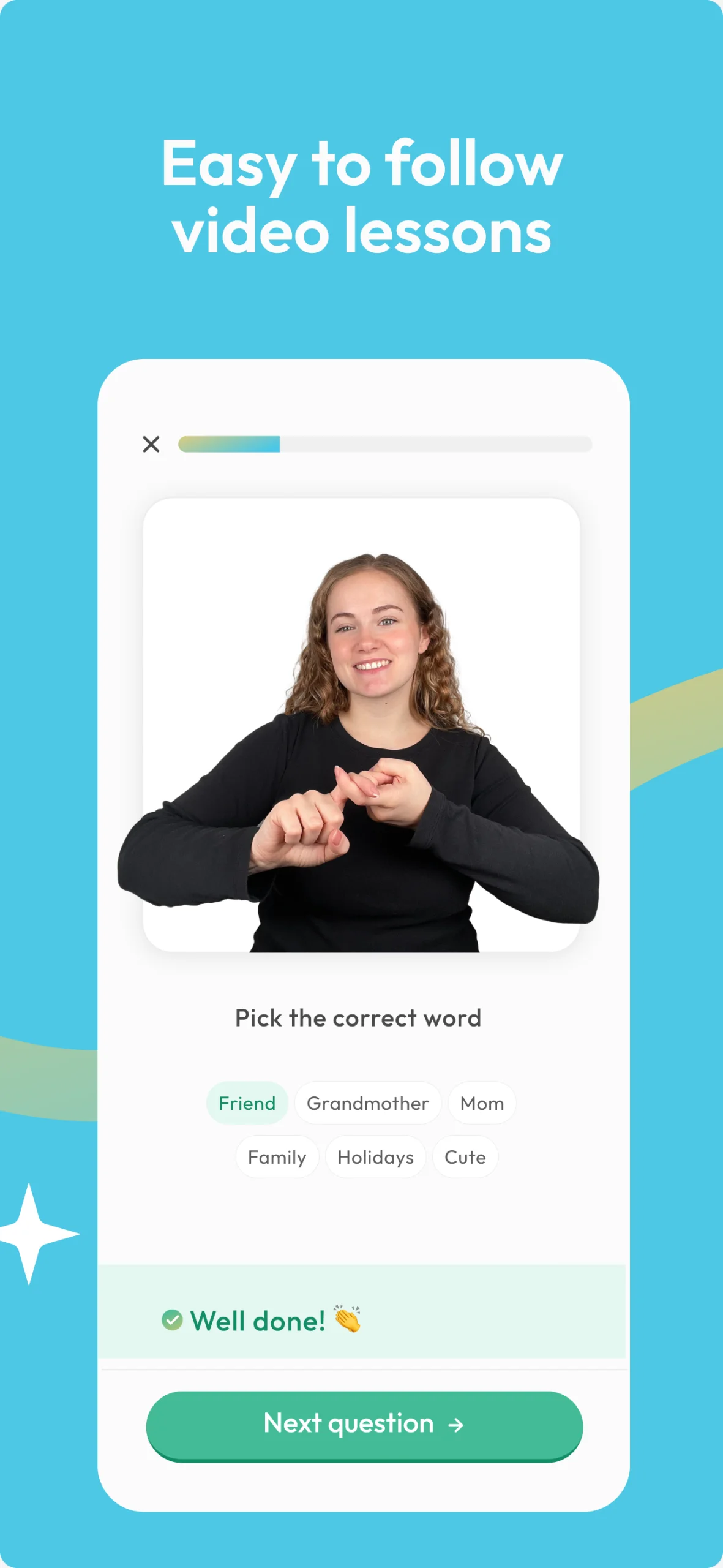 Pratinjau aplikasi ASL Bloom – Sign Language 3