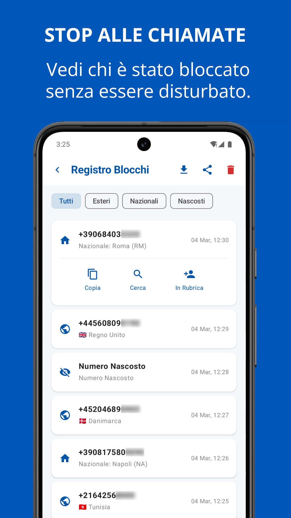 Captura de Pantalla de Blocco Chiamate Scudo Italia 3