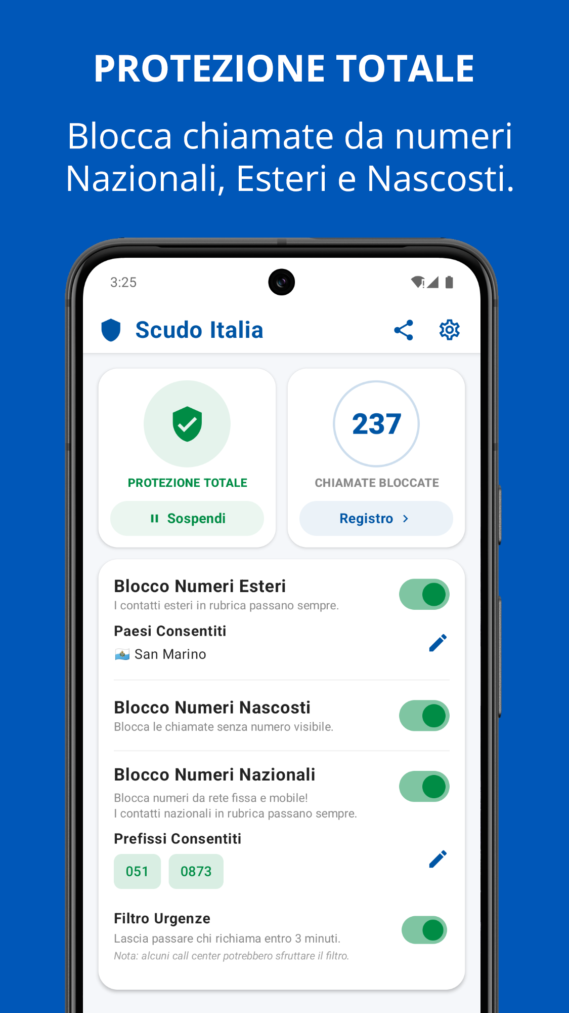 Captura de Pantalla de Blocco Chiamate Scudo Italia 5