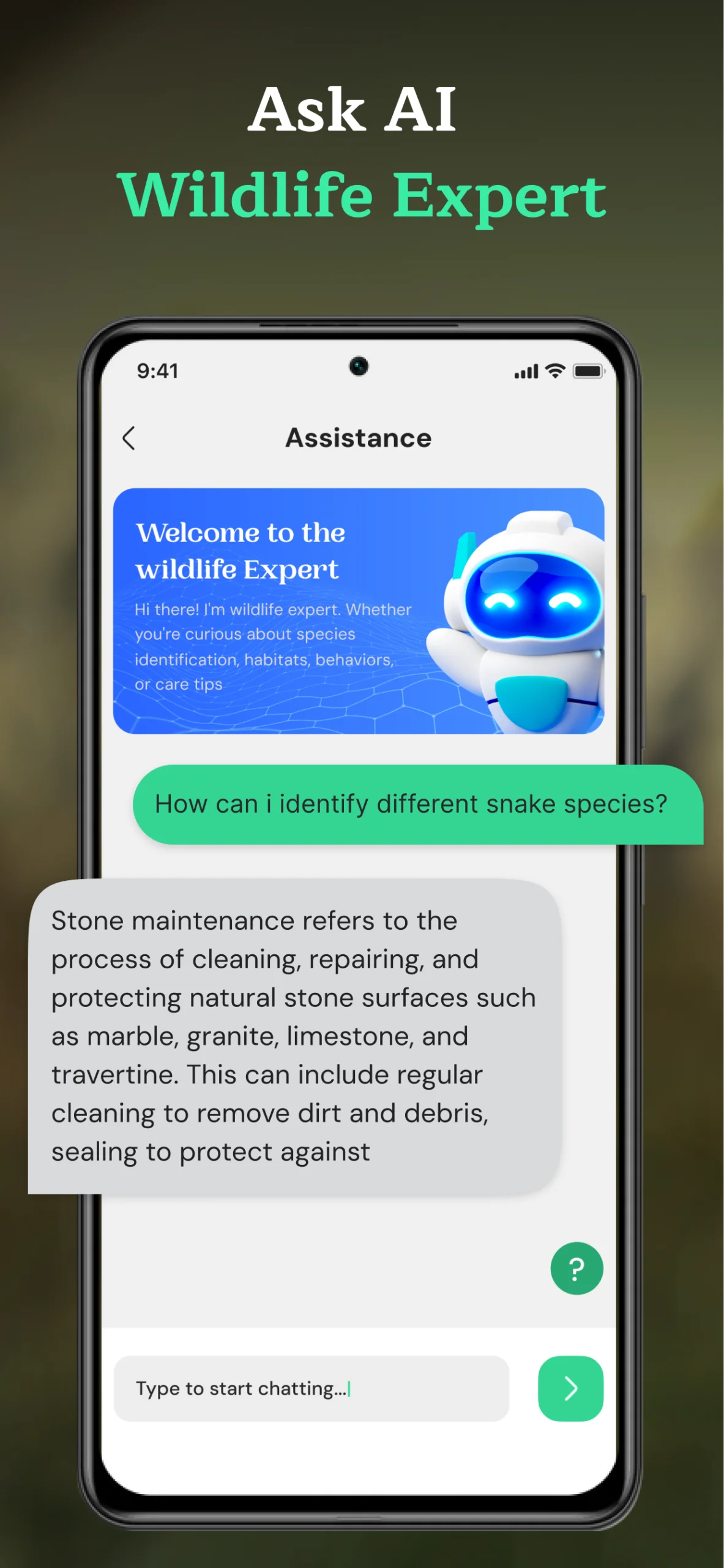 Tangkapan layar aplikasi Snake Identifier AI Scanner 4