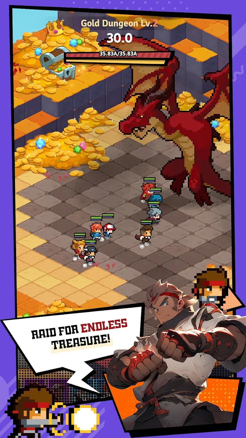 Captura de pantalla 6 de Rumble Squad: Idle Pixel RPG