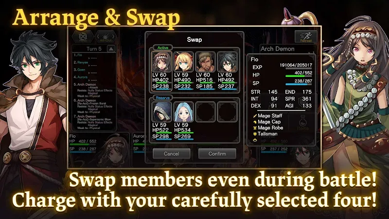 Captura de pantalla del gameplay de RPG Astral Takers 5
