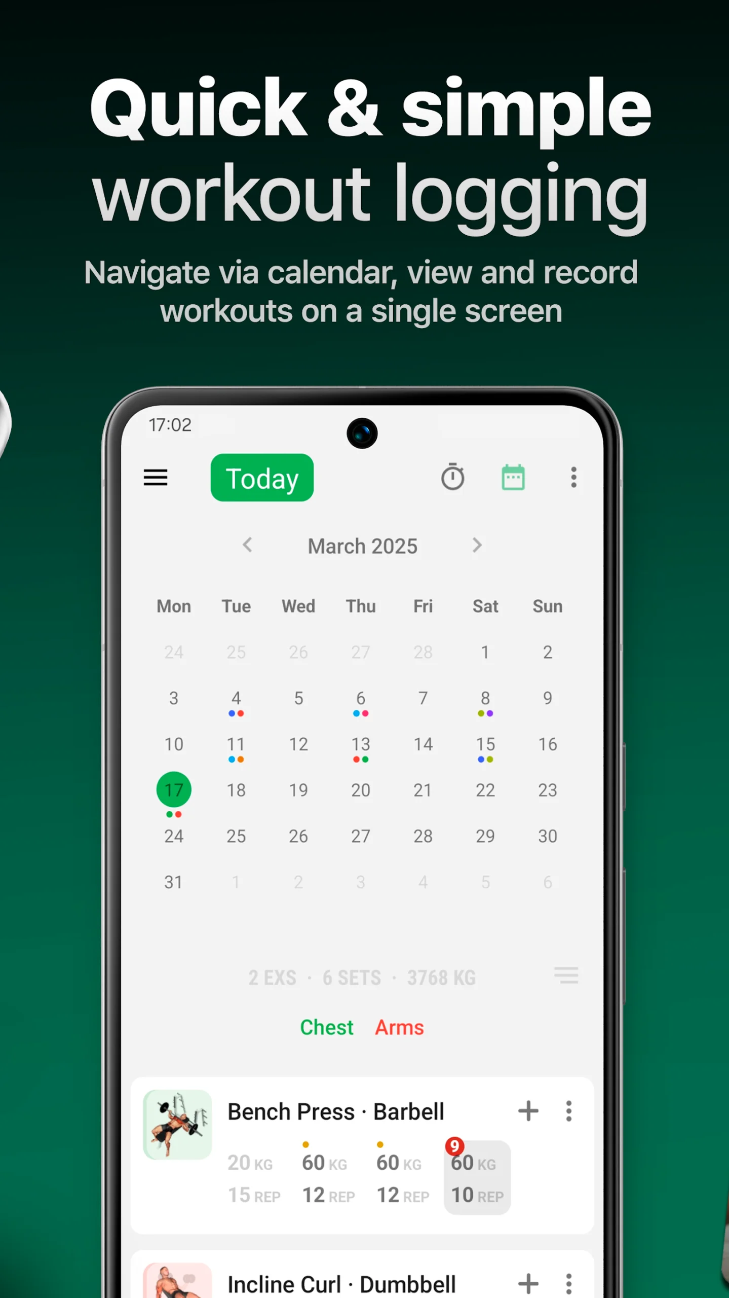 Workout Tracker – GymKeeper app preview 2