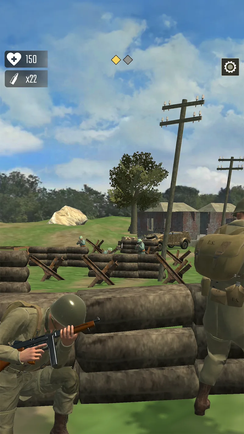 Captura de pantalla de combate de Frontline Heroes 2