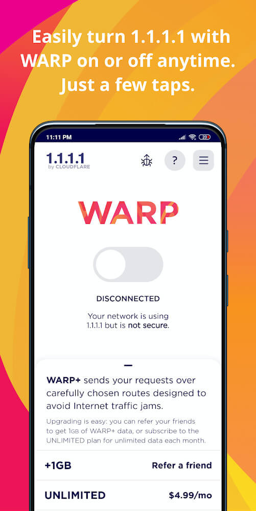 1.1.1.1: Faster & Safer Internet screenshot preview 2
