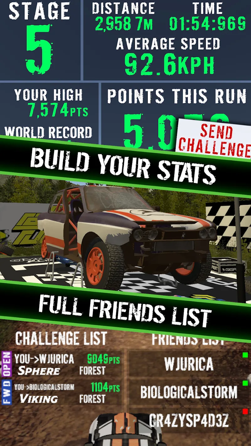 Captura de tela da jogabilidade de Rally Runner - Endless Racing 4