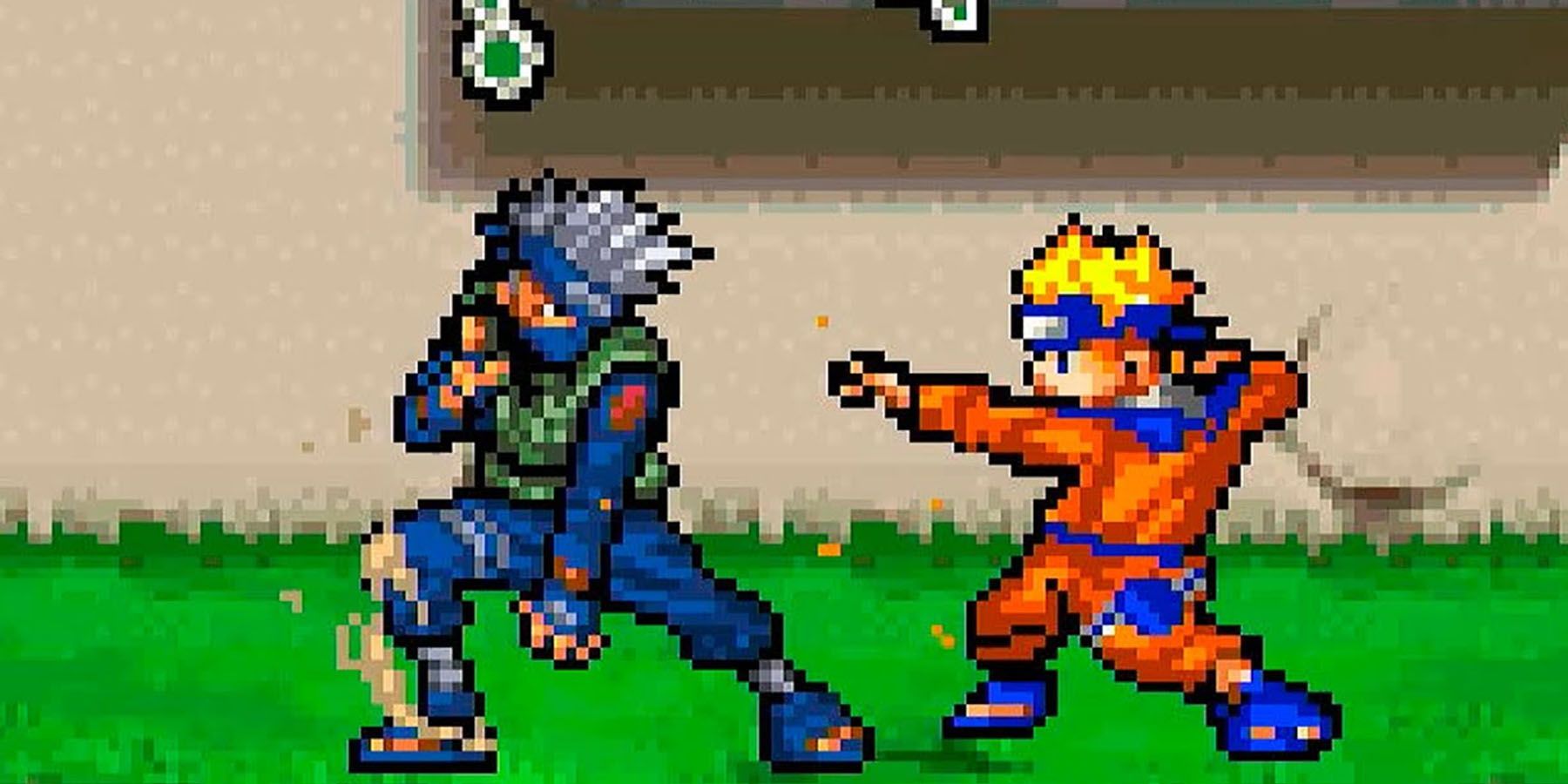 Captura de pantalla del gameplay de Pixel Naruto 1