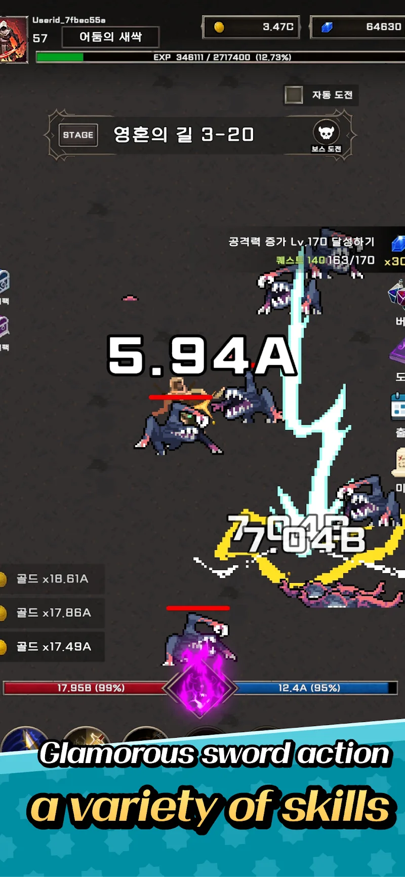 Screenshot gameplay Raising a Fallen Warrior 3