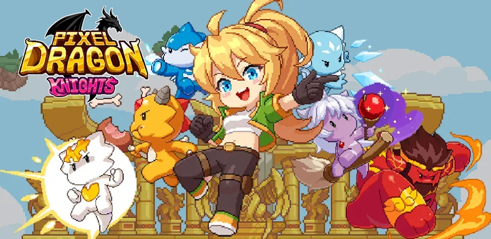 Captura de pantalla 1 de Pixel Dragon Knights: Idle RPG