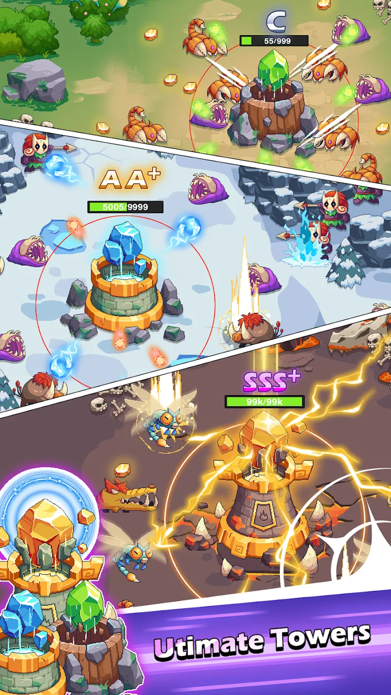 Tangkapan layar gameplay Pixel Defense: Idle TD 5