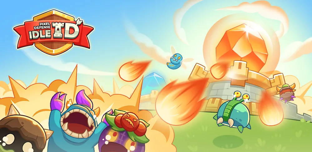 Tangkapan layar gameplay Pixel Defense: Idle TD 1