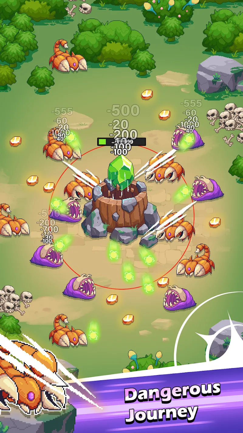 Tangkapan layar gameplay Pixel Defense: Idle TD 2