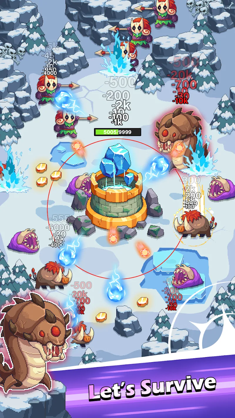 Tangkapan layar gameplay Pixel Defense: Idle TD 3