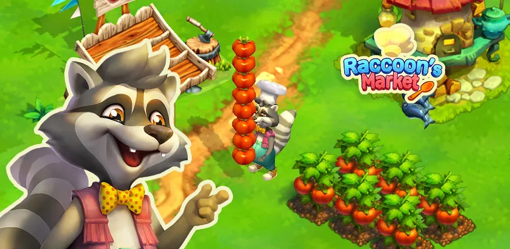 Captura de pantalla 1 de Raccoon Market: Forest Feast