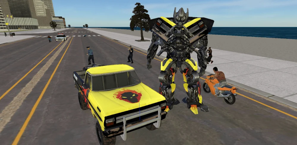 Tangkapan layar gameplay Pickup Truck Robot 1