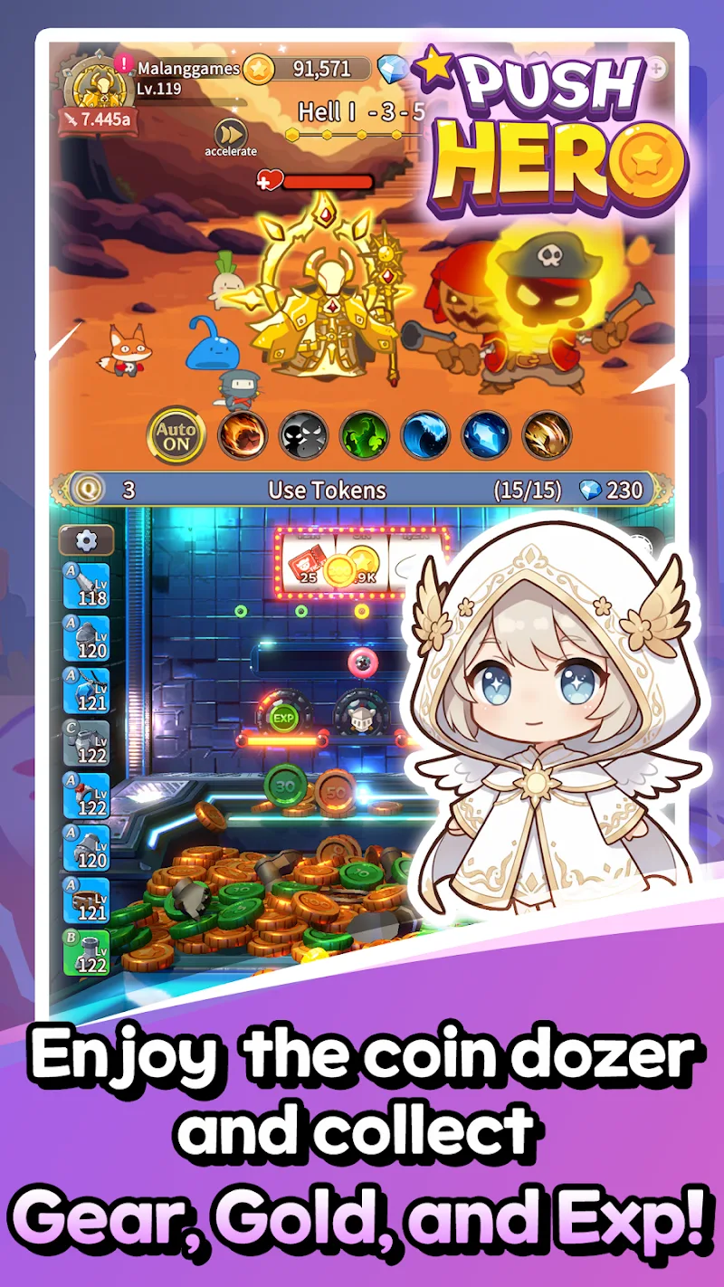 Tangkapan layar 3 Push Hero: Idle RPG