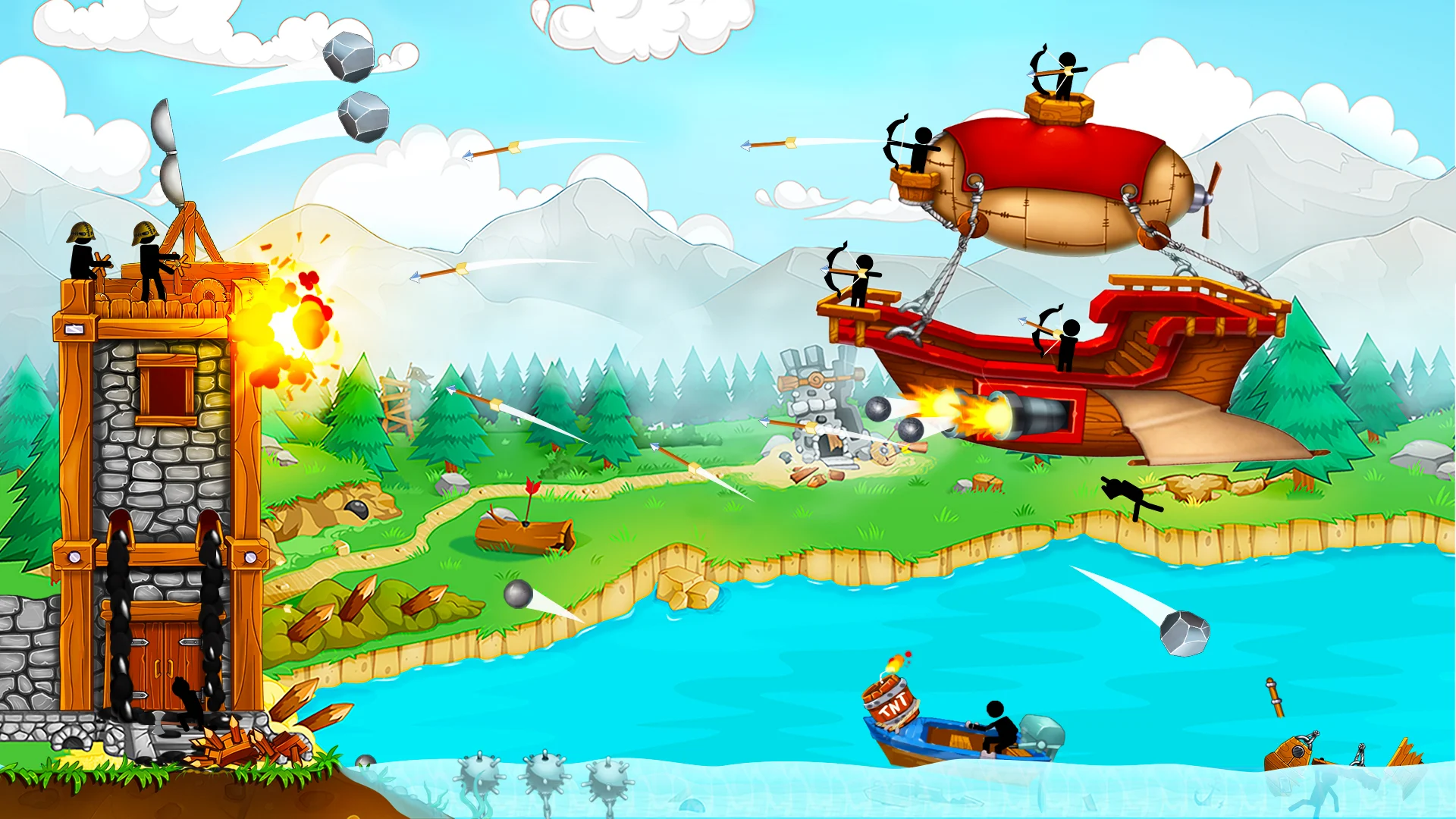 The Catapult: Stickman Pirates in-game preview 1