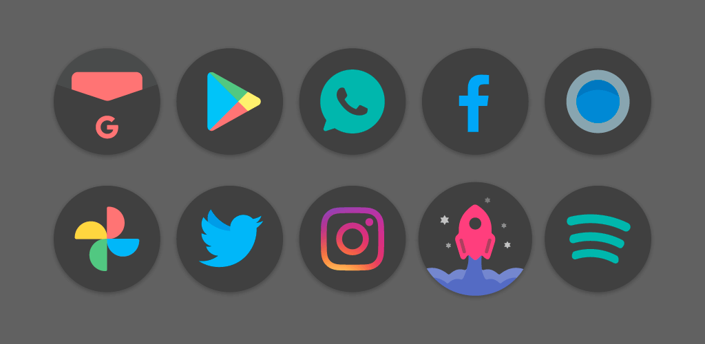 Tangkapan layar Black Pie - Icon Pack 1