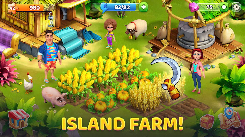 Tangkapan layar gameplay Bermuda Adventures Island Farm 5