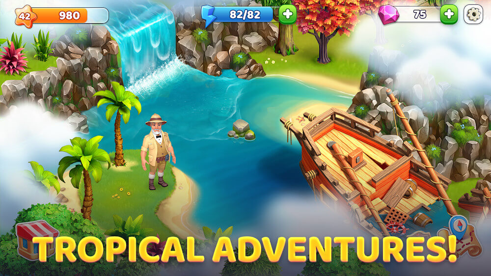 Tangkapan layar dalam game Bermuda Adventures Island Farm 6