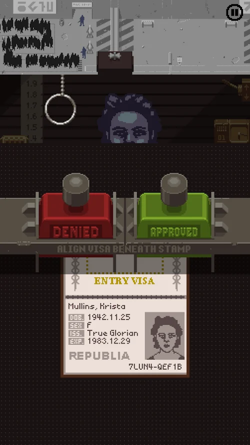 Tangkapan layar gameplay Papers Please 6