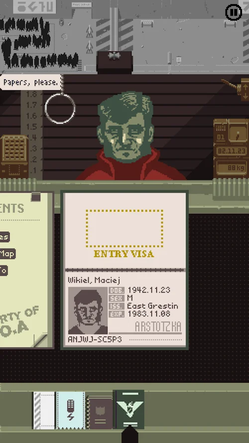 Tangkapan layar gameplay Papers Please 4