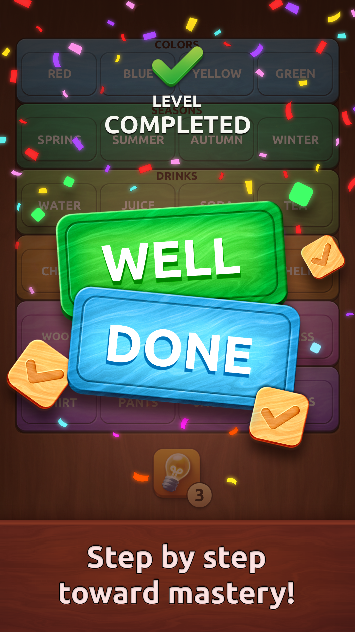 Preview gameplay Associations – Colorwood Game 1