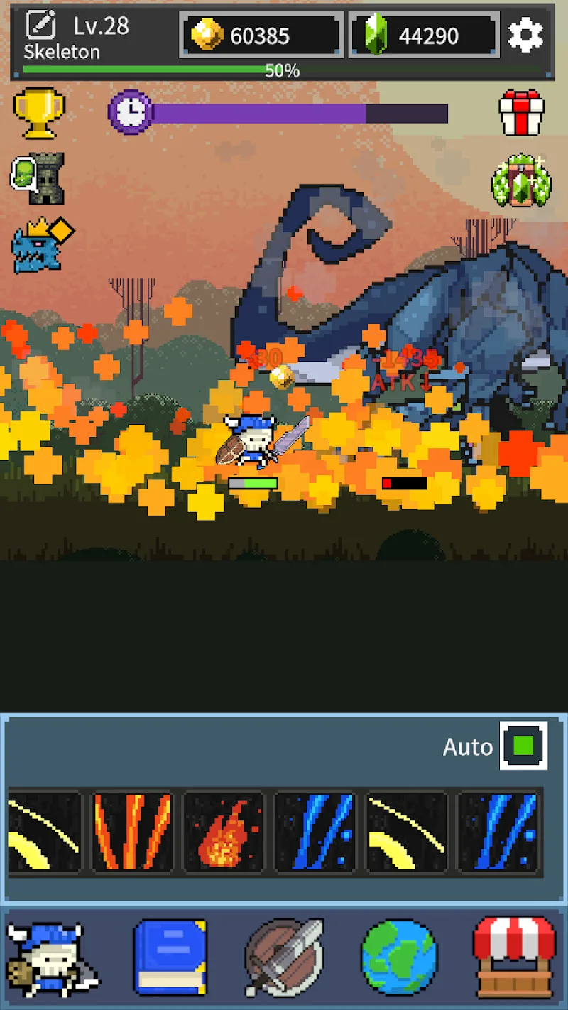 Pratinjau gameplay Idle Skeleton - Pixel RPG 6