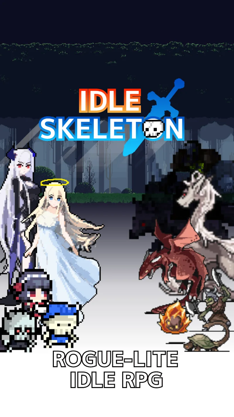 Pratinjau gameplay Idle Skeleton - Pixel RPG 2