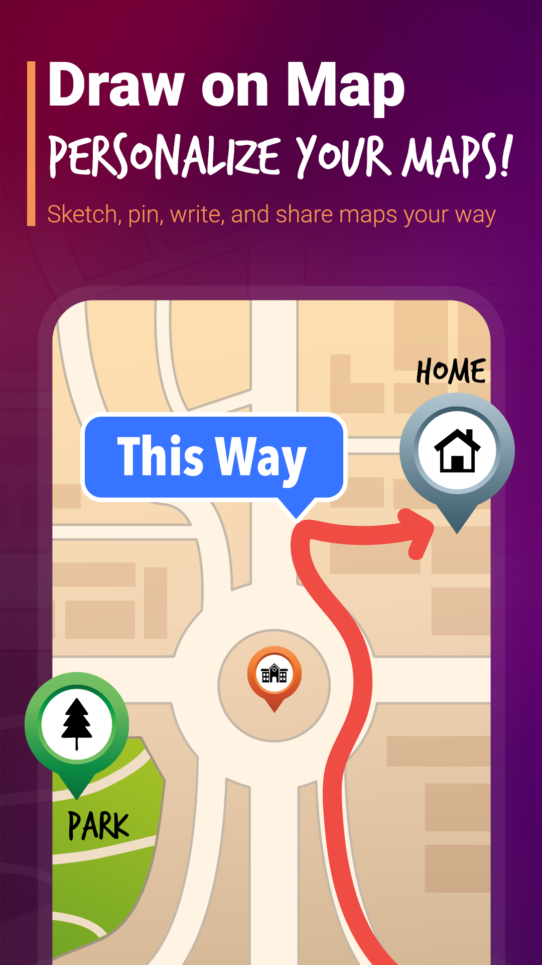 Draw on Map: Sketch Anything - Vista previa de la aplicación 1