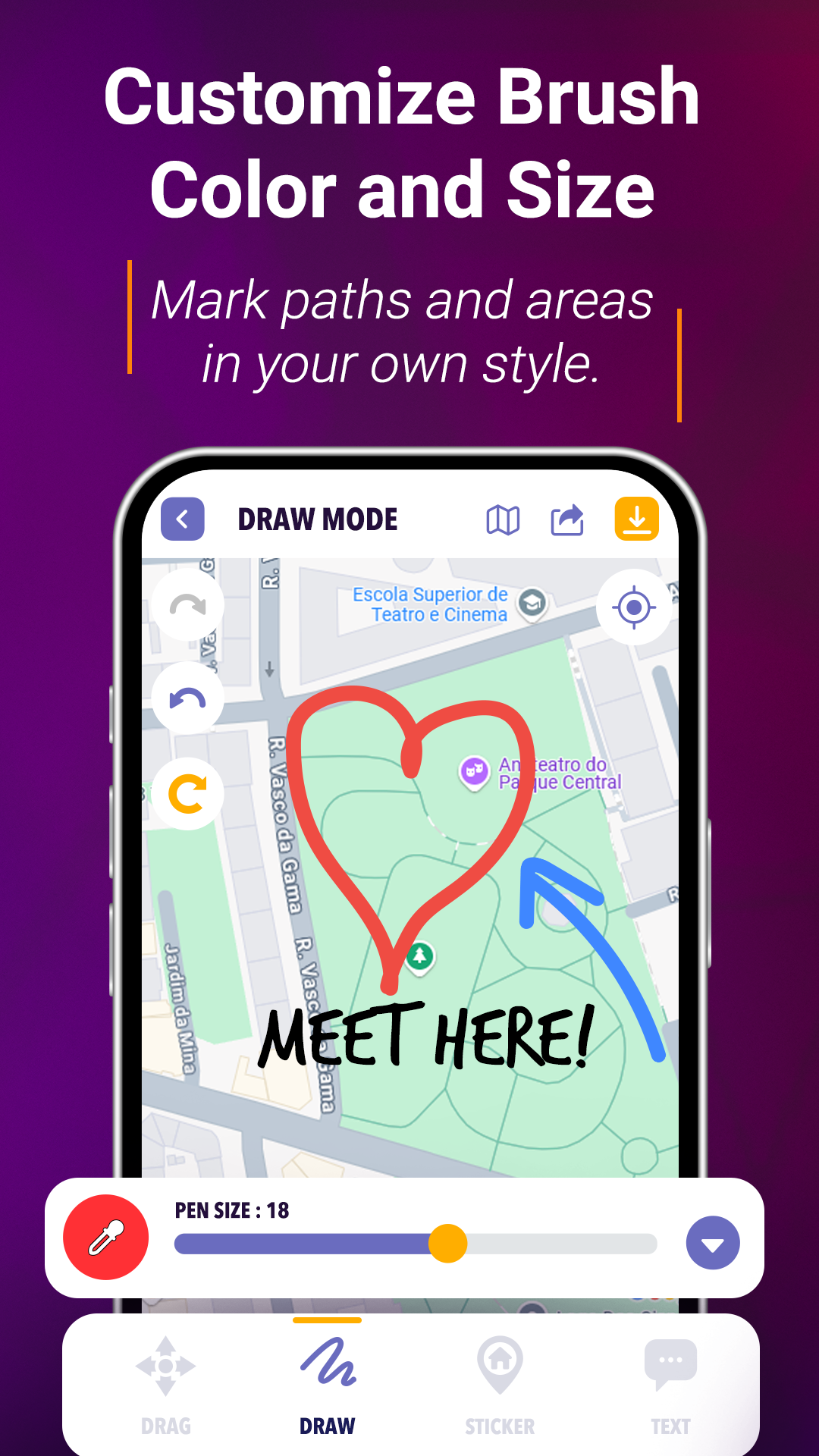 Draw on Map: Sketch Anything - Vista previa de la aplicación 5
